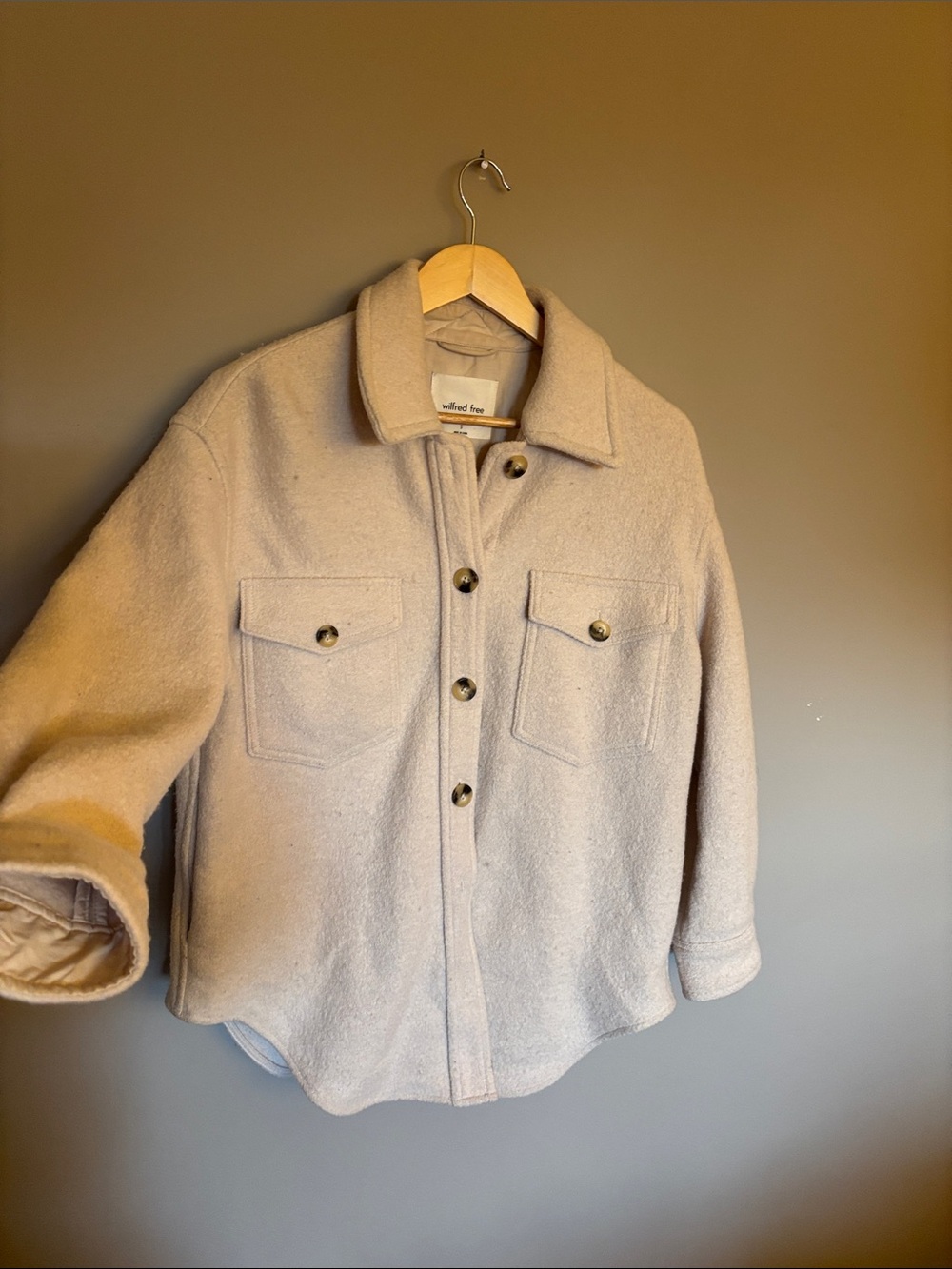 Wilfred Cream Merino Wool Shacket